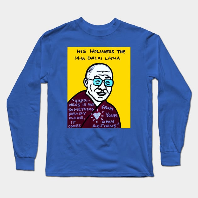 Dalai Lama Long Sleeve T-Shirt by krusefolkart